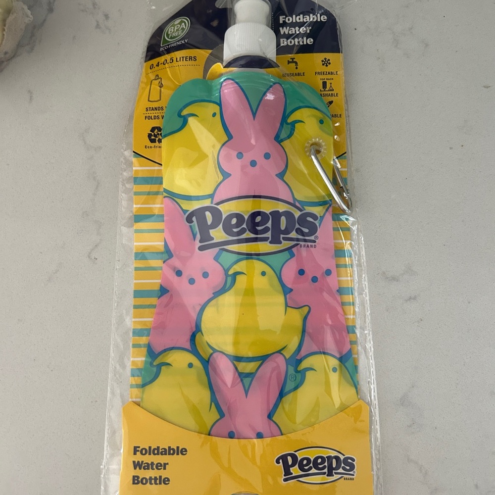 Foldable Water Bottle - Peeps Yellow and Pink